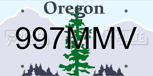 997MMV Oregon License Plate
