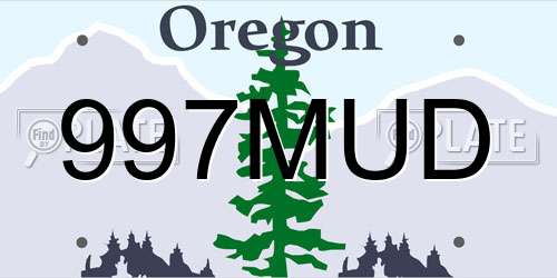 997MUD Oregon License Plate