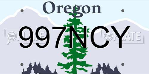 997NCY Oregon License Plate