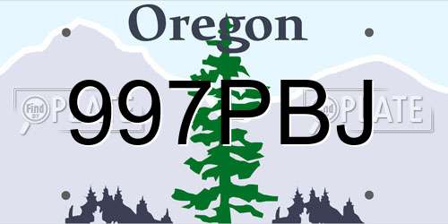 997PBJ Oregon License Plate