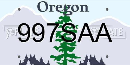 997SAA Oregon License Plate