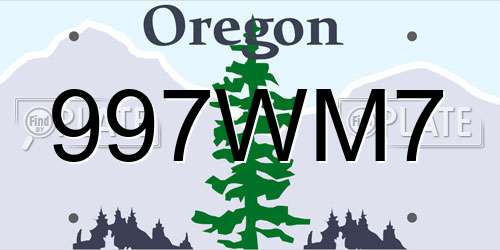 997WM7 Oregon License Plate