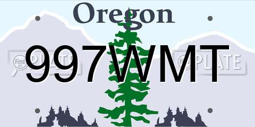 997WMT Oregon License Plate
