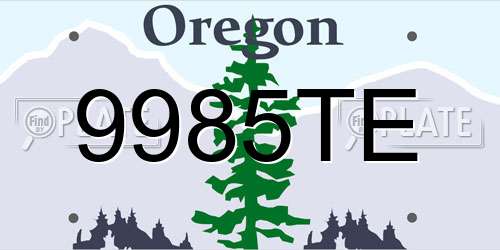 9985TE Oregon License Plate