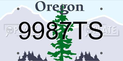 9987TS Oregon License Plate