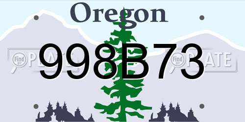 998B73 Oregon License Plate