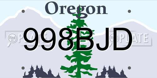 998BJD Oregon License Plate
