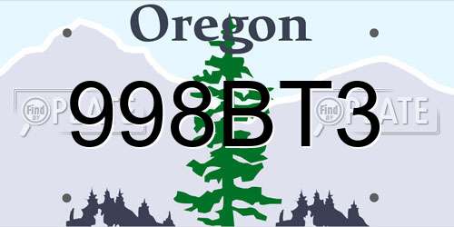 998BT3 Oregon License Plate