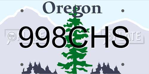 998CHS Oregon License Plate