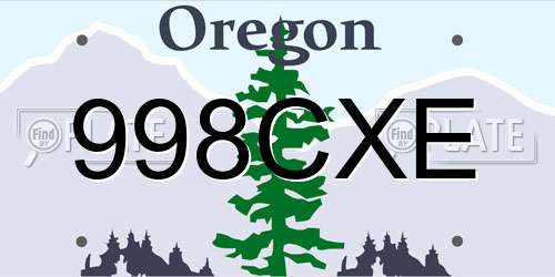 998CXE Oregon License Plate