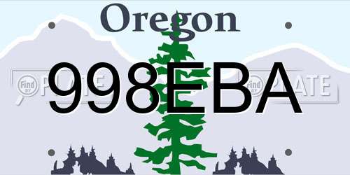 998EBA Oregon License Plate