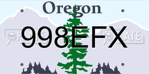 998EFX Oregon License Plate