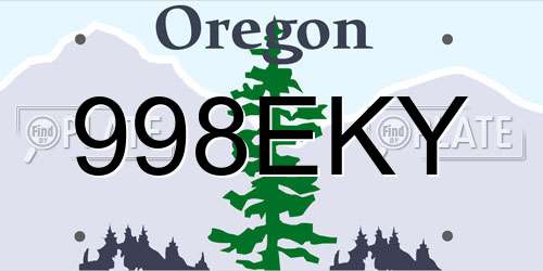 998EKY Oregon License Plate