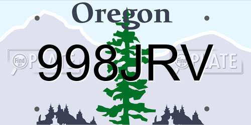 998JRV Oregon License Plate