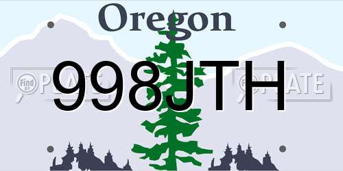 998JTH Oregon License Plate