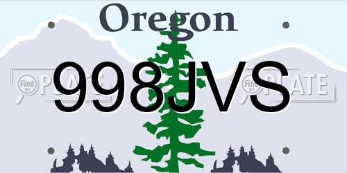 998JVS Oregon License Plate