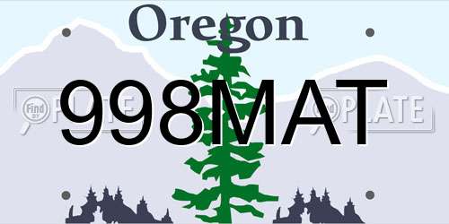 998MAT Oregon License Plate