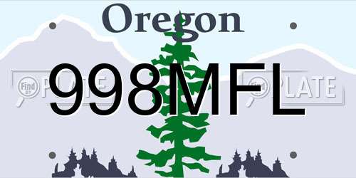 998MFL Oregon License Plate