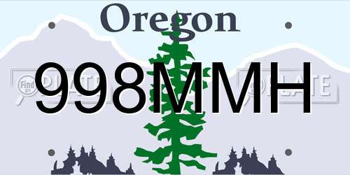 998MMH Oregon License Plate