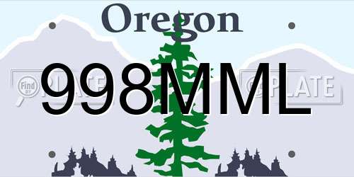 998MML Oregon License Plate