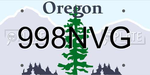 998NVG Oregon License Plate