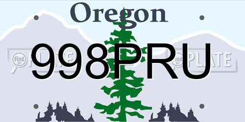 998PRU Oregon License Plate