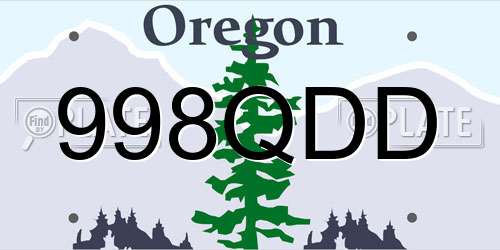 998QDD Oregon License Plate