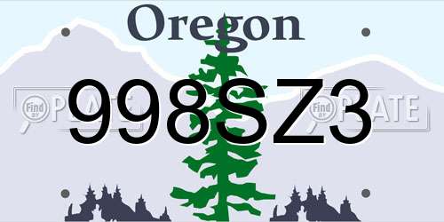 998SZ3 Oregon License Plate