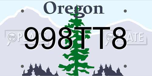 998TT8 Oregon License Plate
