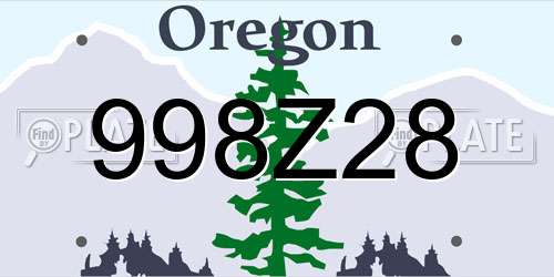 998Z28 Oregon License Plate