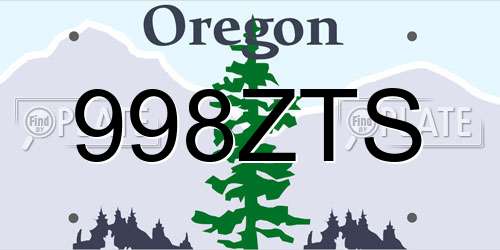 998ZTS Oregon License Plate