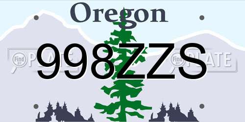998ZZS Oregon License Plate