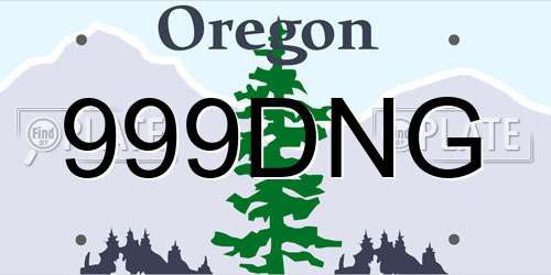 999DNG Oregon License Plate