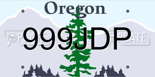 999JDP Oregon License Plate