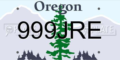 999JRE Oregon License Plate