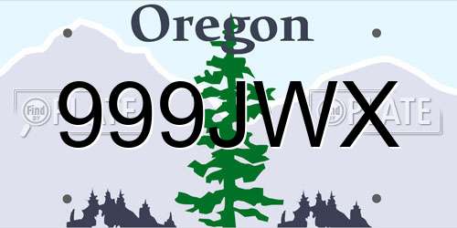 999JWX Oregon License Plate