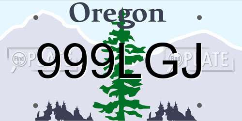 999LGJ Oregon License Plate
