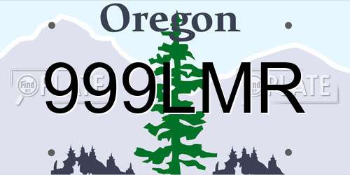 999LMR Oregon License Plate