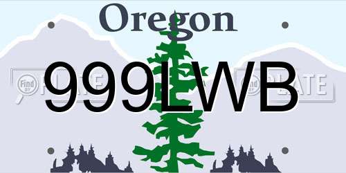999LWB Oregon License Plate