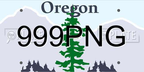 999PNG Oregon License Plate