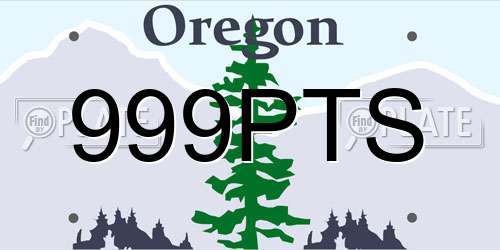 999PTS Oregon License Plate