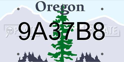 9A37B8 Oregon License Plate
