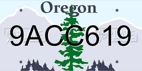 9ACC619 Oregon License Plate