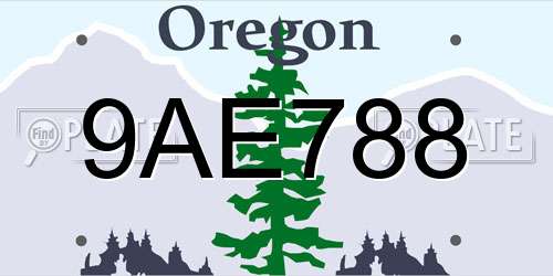 9AE788 Oregon License Plate