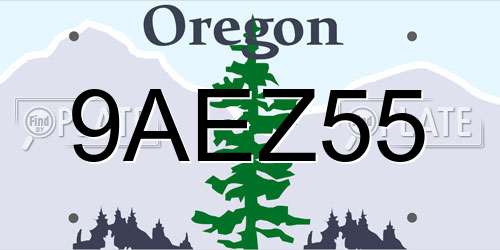 9AEZ55 Oregon License Plate