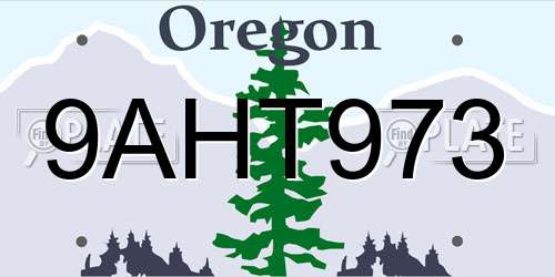 9AHT973 Oregon License Plate