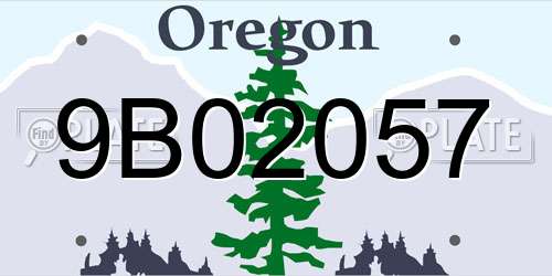 9B02057 Oregon License Plate