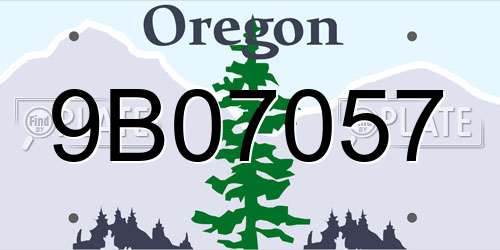 9B07057 Oregon License Plate