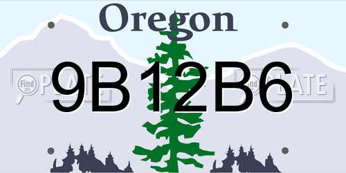 9B12B6 Oregon License Plate