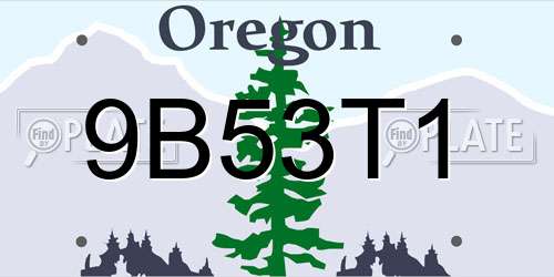 9B53T1 Oregon License Plate